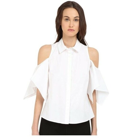 Zac Posen Women's Dolman Sleeve Blouse White Size 4 10826